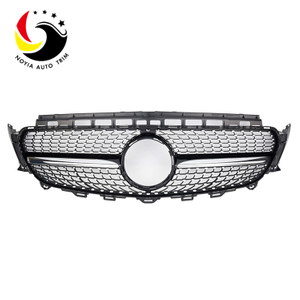 Benz E Class W213 Diamonds 16-IN Black Front Grille (Without Camera Hole)